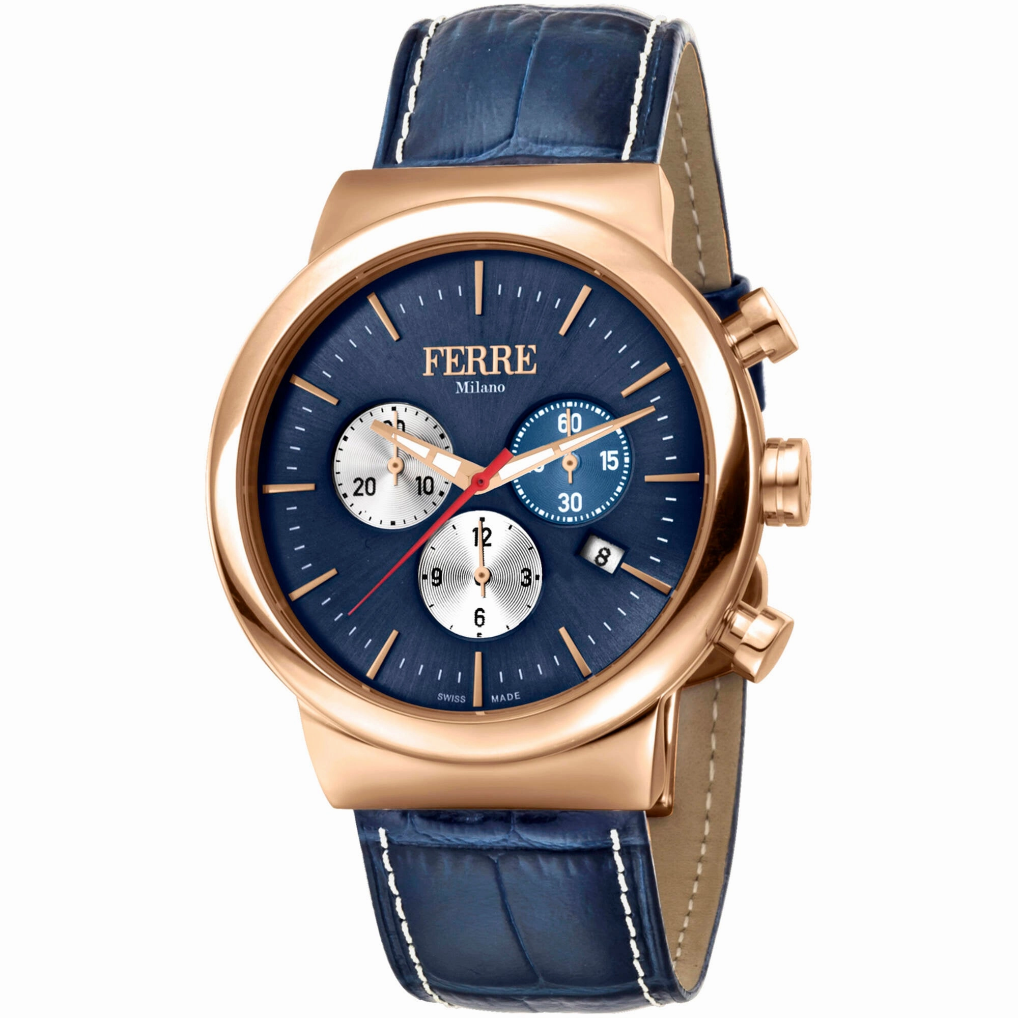 Ferre Milano Men's Watch - Classic Quartz Blue Dial Leather Strap | FM1G106L0031
