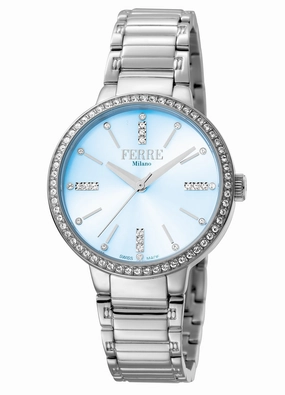 Ferre Milano  Women's Light Blue Dial Stainless Steel  Watch