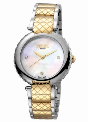 Ferre Milano  Women's White MOP Dial Stainless Steel  Watch
