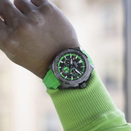 Festina Chrono Bike Green Rubber Strap Watch F20725/3