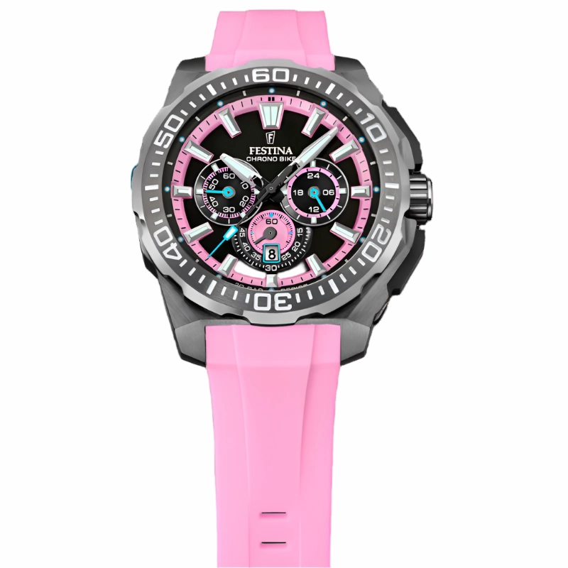 Festina Chrono Bike Pink Rubber Strap Watch f20725/2