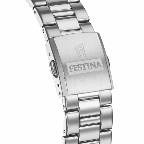 Festina Men's Elegant and Durable Classic Watch with White Steel Strap F20552/2