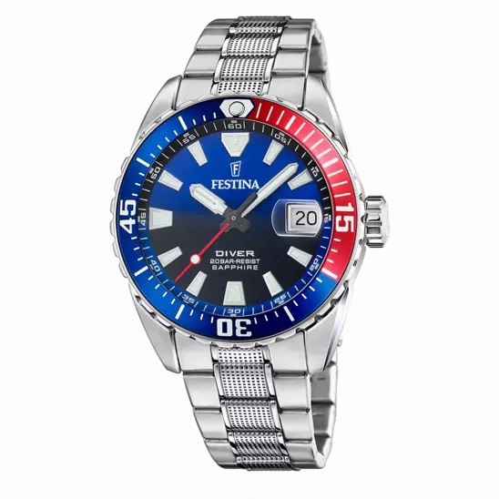 Festina Men's Sophisticated Stainless Steel Watch F20669/4 - BlueThe Originals Series