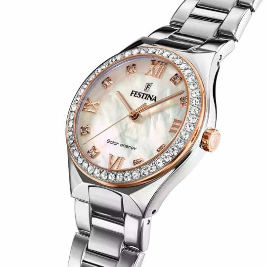 Festina Solar Energy Cream Dial Stainless Steel 316L Women's Watch F20658/1
