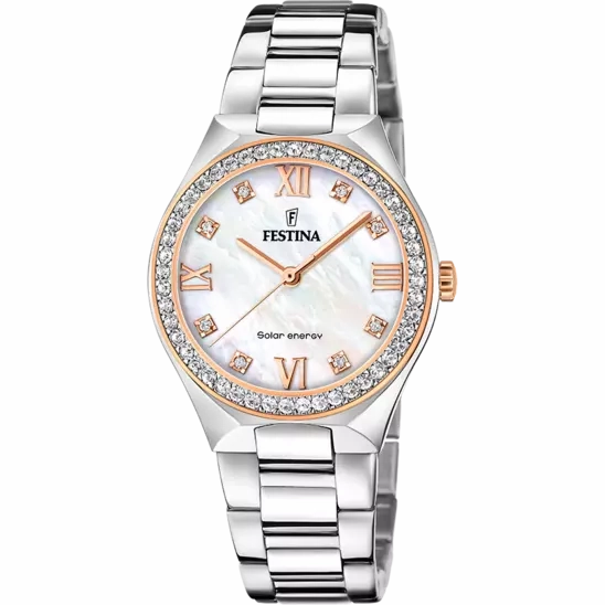 Festina Solar Energy Cream Dial Stainless Steel 316L Women's Watch F20658/1