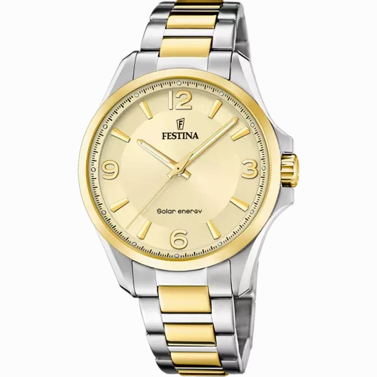 Festina Solar Energy Gold Dial Stainless Steel 316L Men's Watch F20657/2