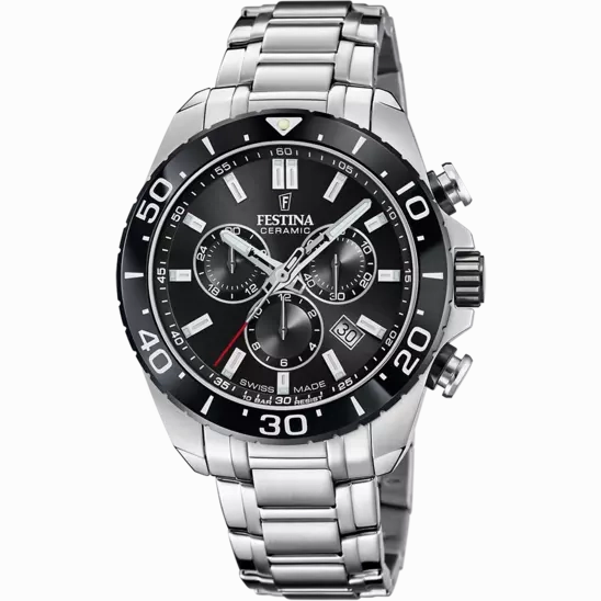 Festina Swiss Made Black Dial Stainless Steel Bracelet Men's Watch F20042/4