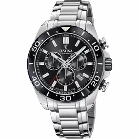 Festina Swiss Made Black Dial Stainless Steel Bracelet Men's Watch F20042/4