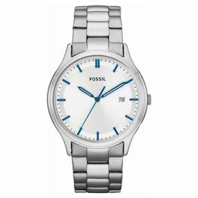 Fossil Ansel Stainless Steel Watch Silver Blue Dial (FS4683) Men