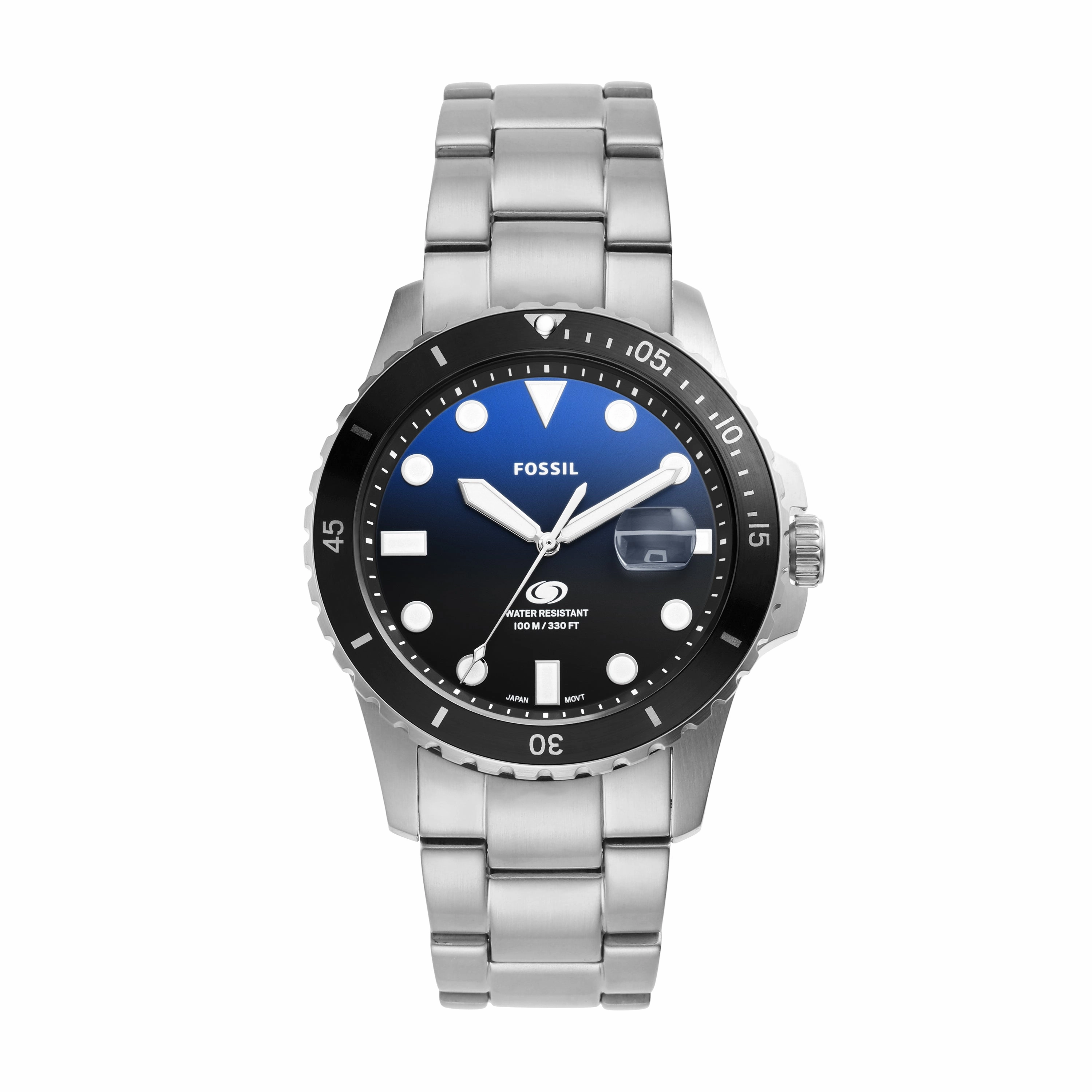 Fossil Blue Dial  Stainless Steel Men's Watch FS6038