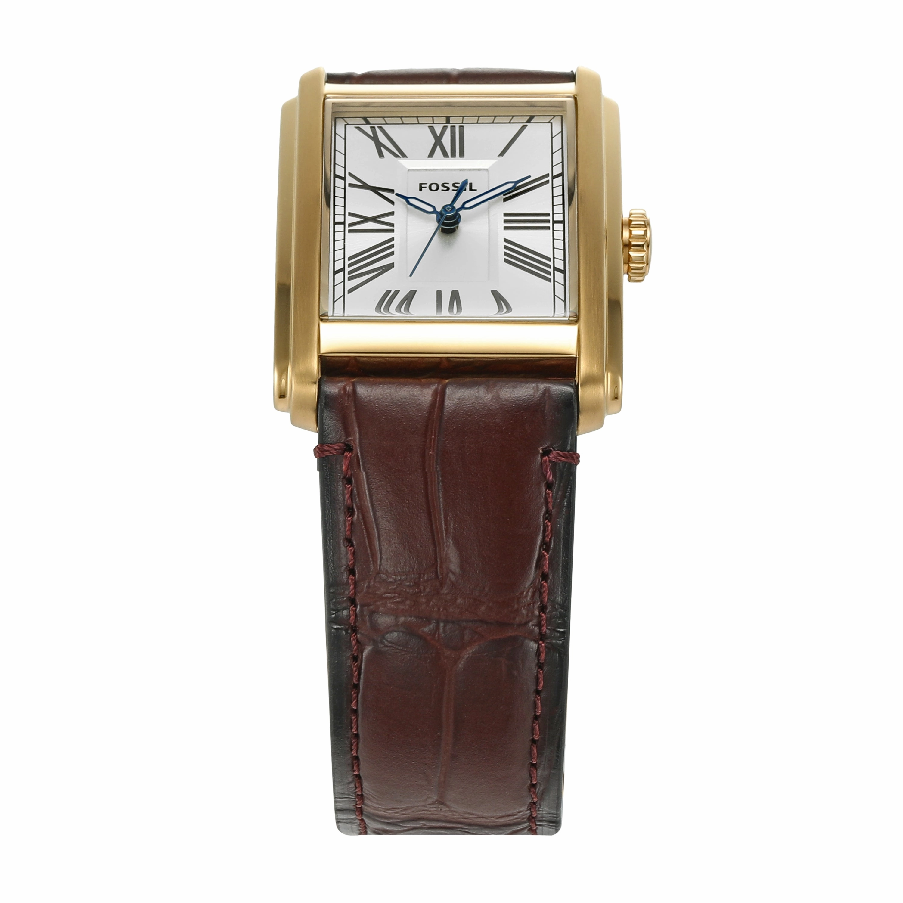 Fossil Carraway Three-Hand Brown Croco Leather Watch FS6011