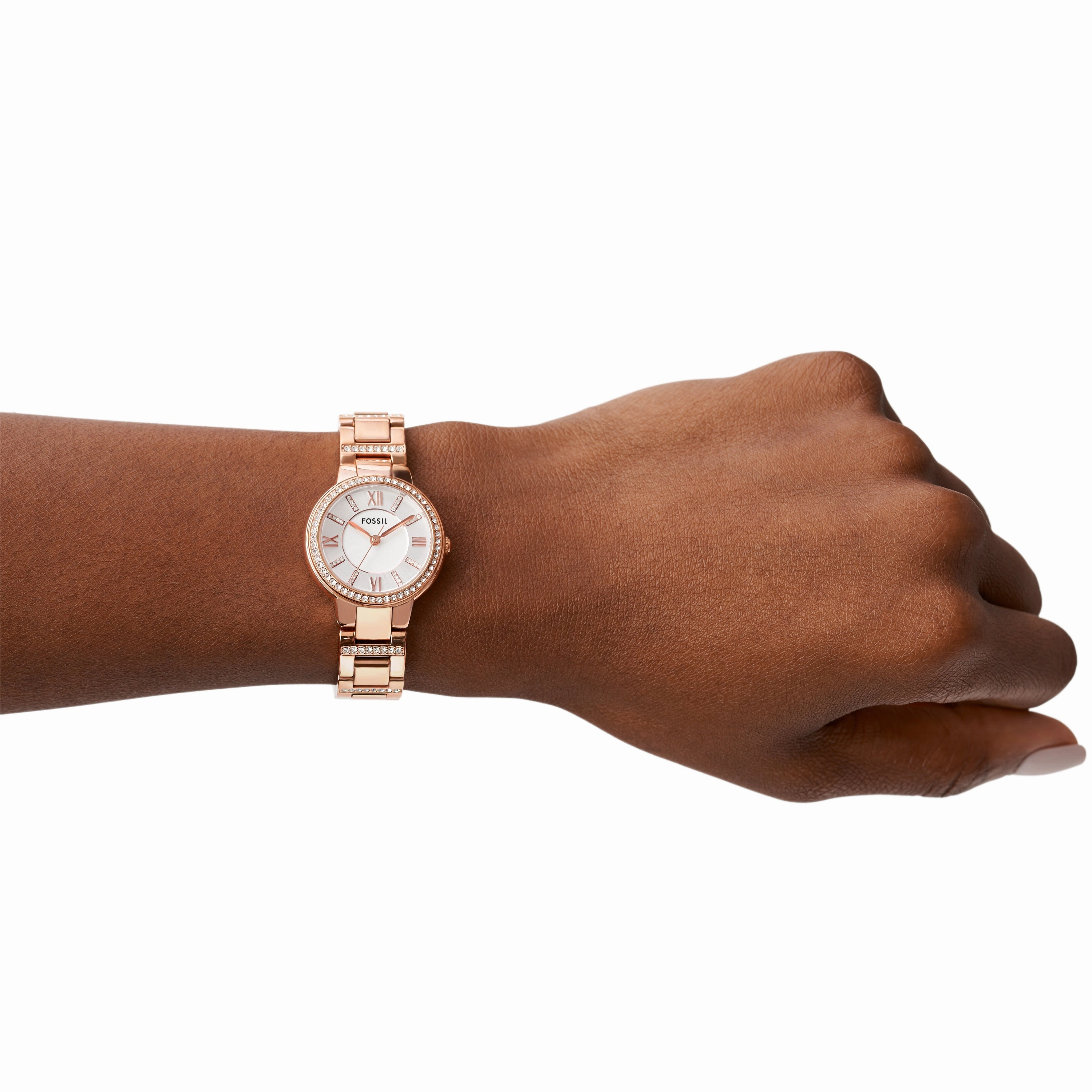 Fossil Gold Tone Fossil Virginia Watch with Crystal Accents - ES3284