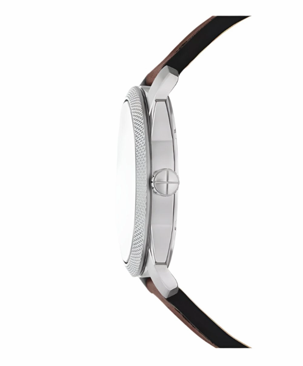 Fossil Machine Brown Leather Strap Green Dial Watch FS6085