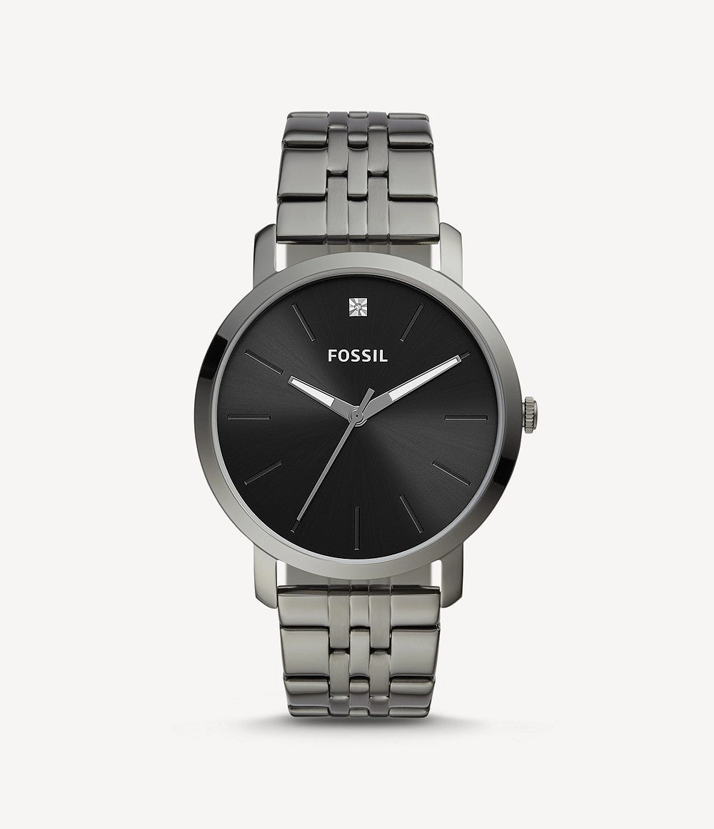Fossil Men's Lux Luther Three-Hand, Smoke-Tone Stainless Steel Watch