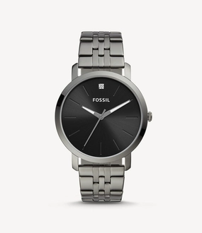 Fossil Men's Lux Luther Three-Hand, Smoke-Tone Stainless Steel Watch