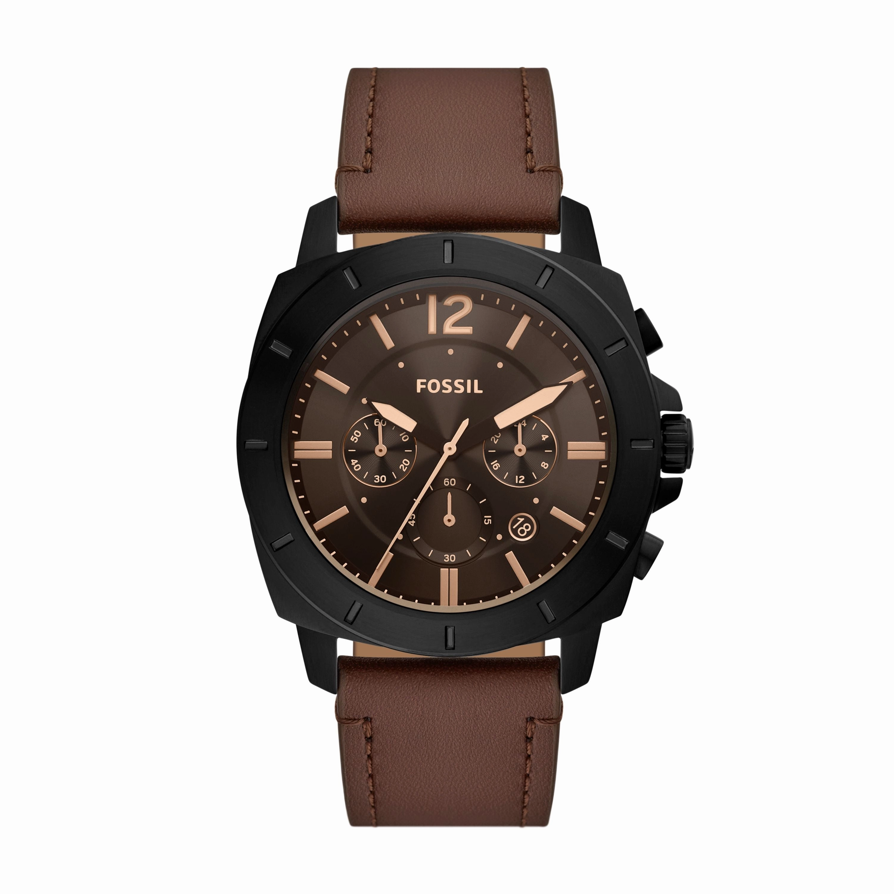 Fossil Men's Privateer Chronograph, Black Stainless Steel Watch