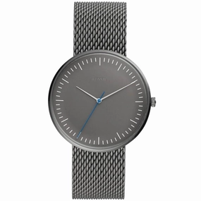 Fossil Men's Quartz Watch - The Essentialist Grey Dial Grey Mesh Bracelet | FS5470