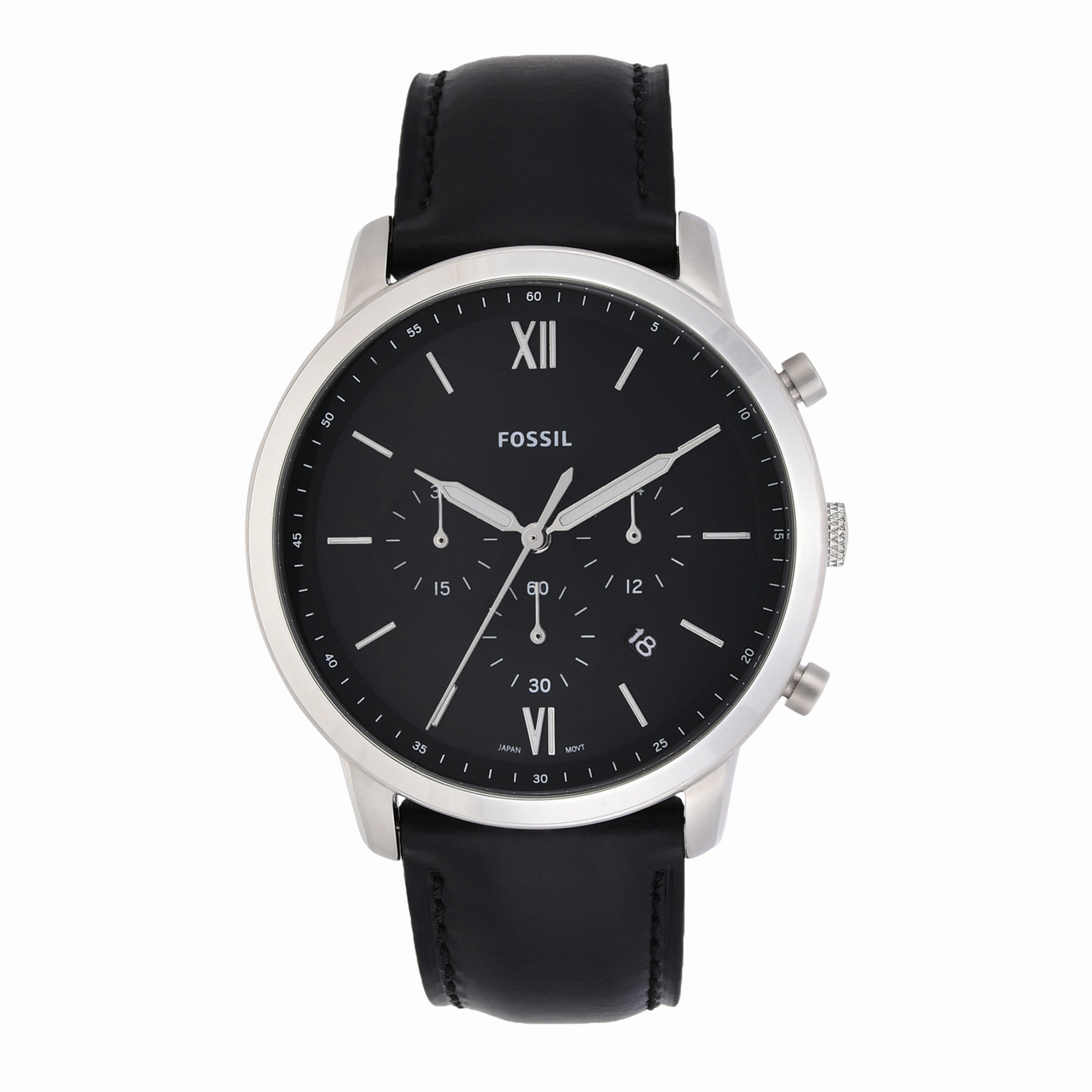Fossil Neutra Chronograph Black Leather Watch FS5452