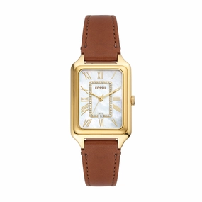 Fossil Raquel Brown Leather Band Mother of Pearl Dial Womens Watch ES5307