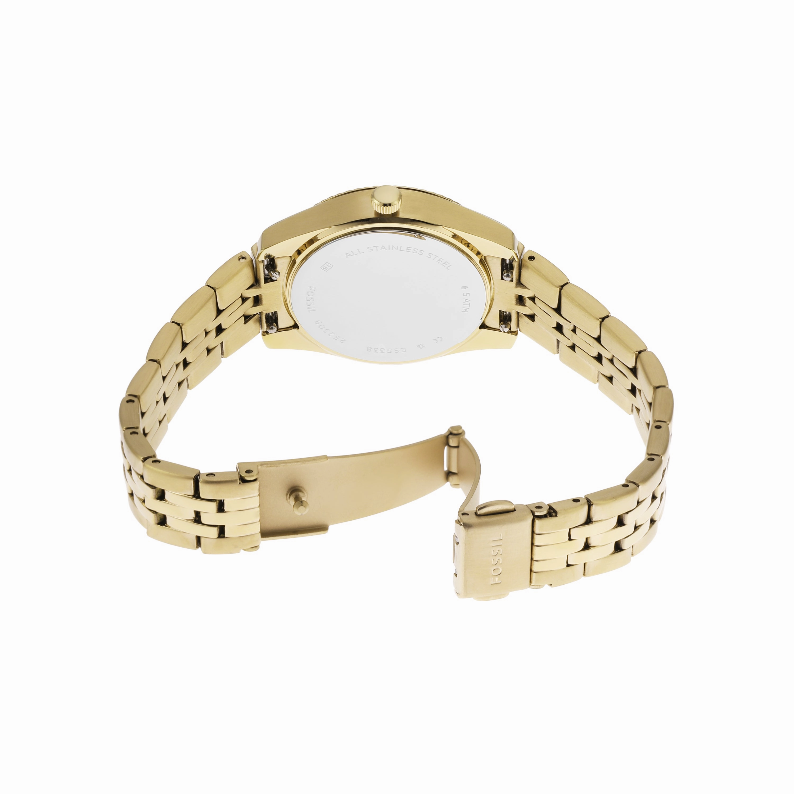Fossil Scarlette Three-Hand Gold Dial Gold Stainless Steel Watch ES5338