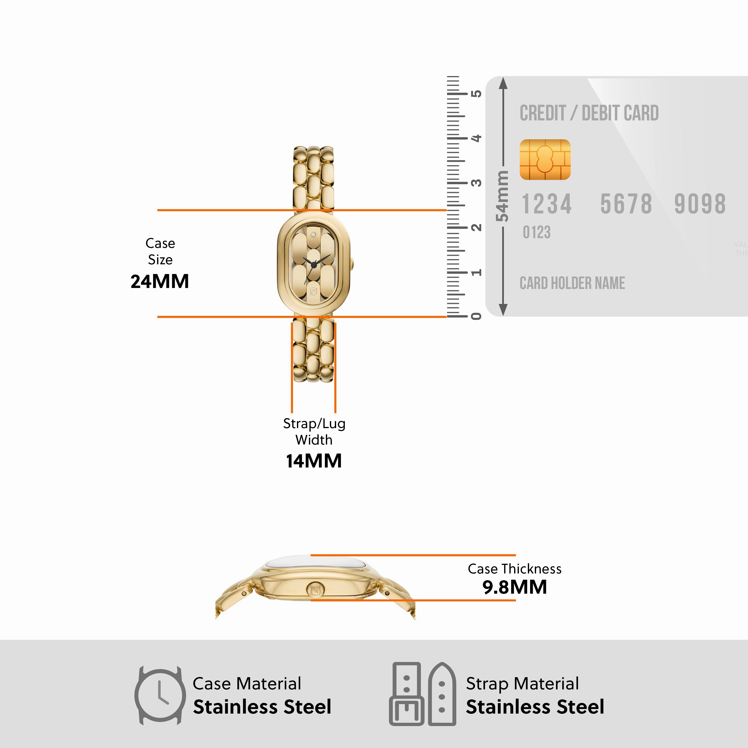 Fossil Sloan Three-Hand Gold Stainless Steel Watch ES5380