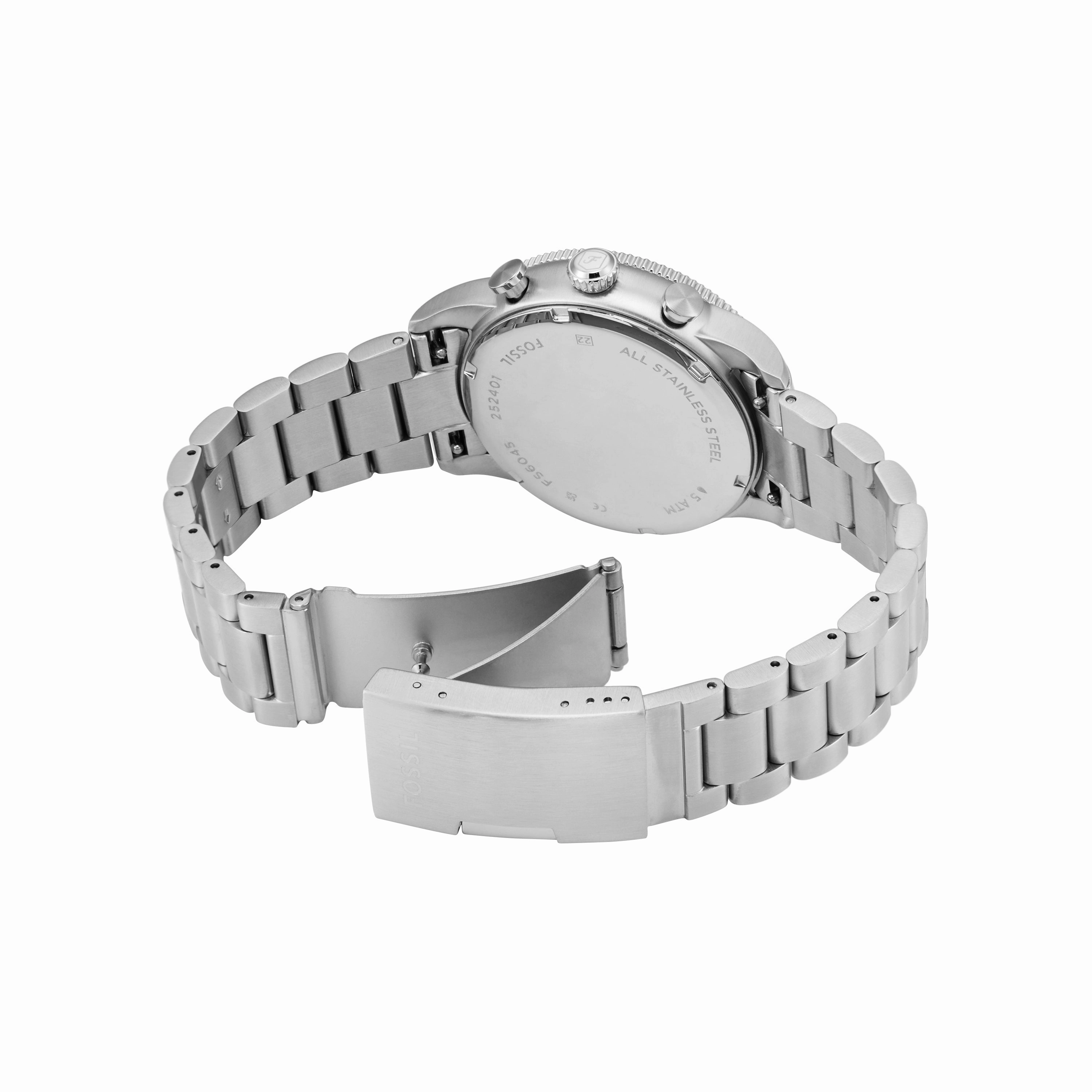 Fossil Sport Tourer Chronograph Black Dial Stainless Steel band Men's Watch FS6045