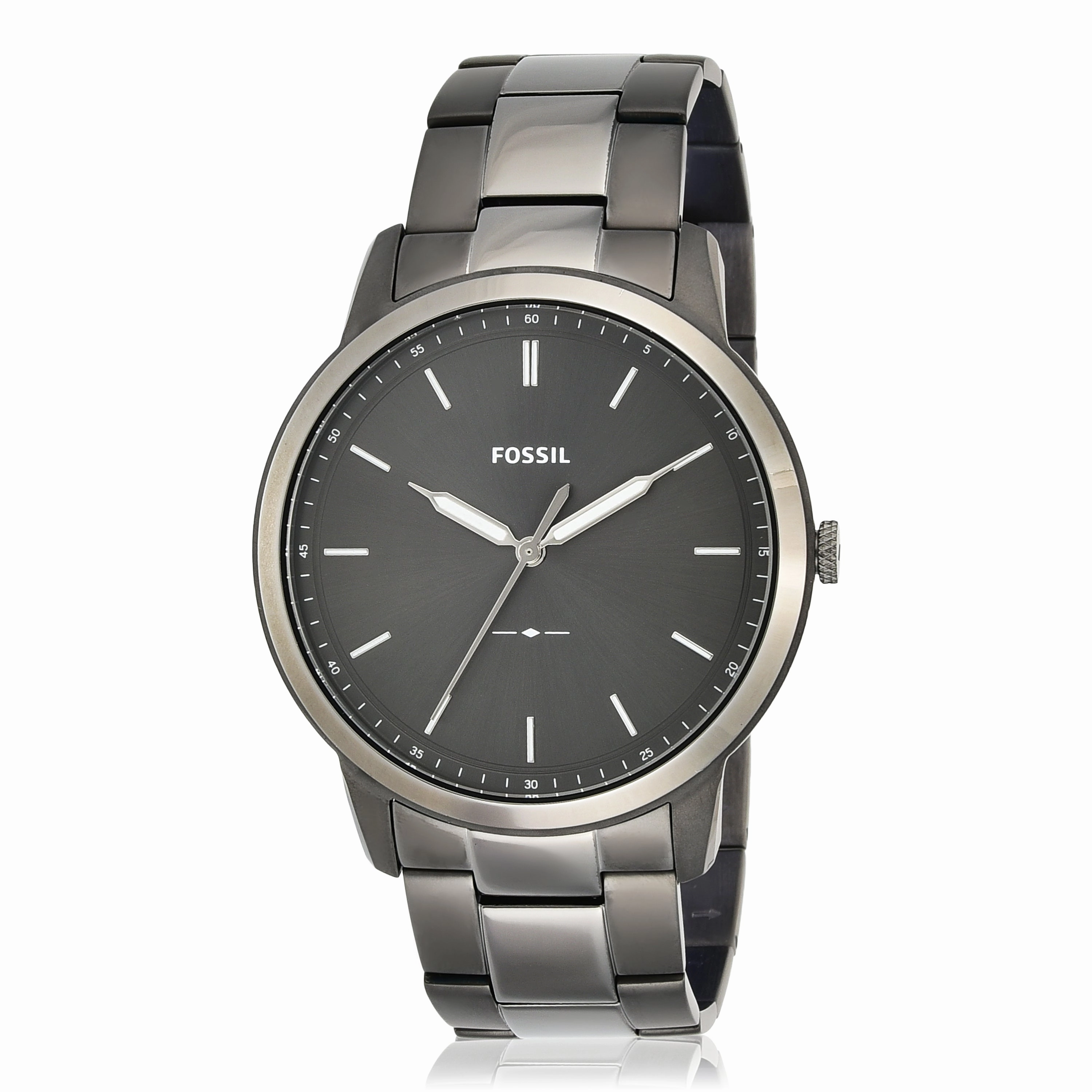 Fossil The Minimalist Grey Dial Stainless Steel Band Mens Watch FS5459