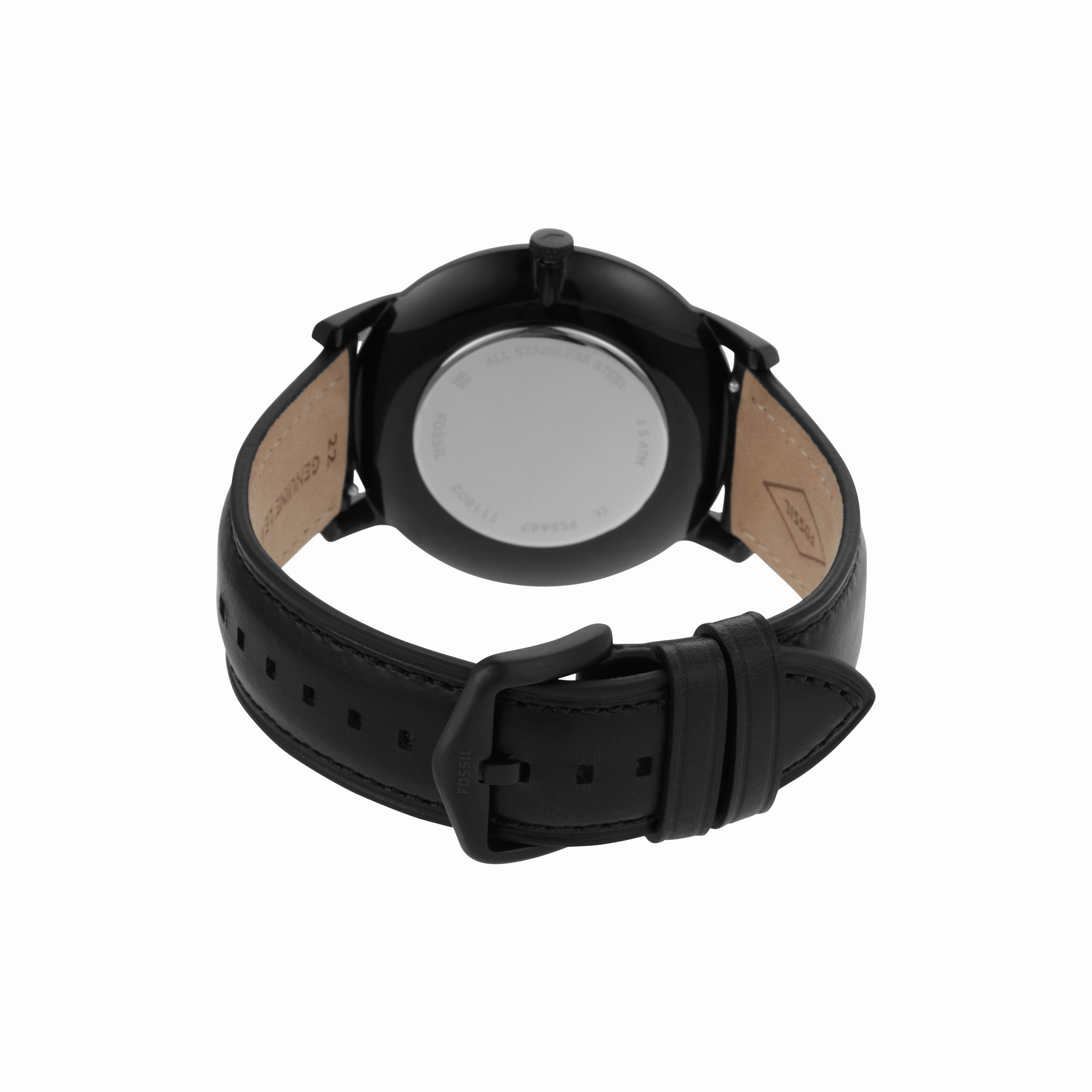 Fossil The Minimalist Two-Hand Black Leather Man's Watch FS5447