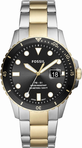 Fossil Three Hand Black Dial Mens Watch FS5653