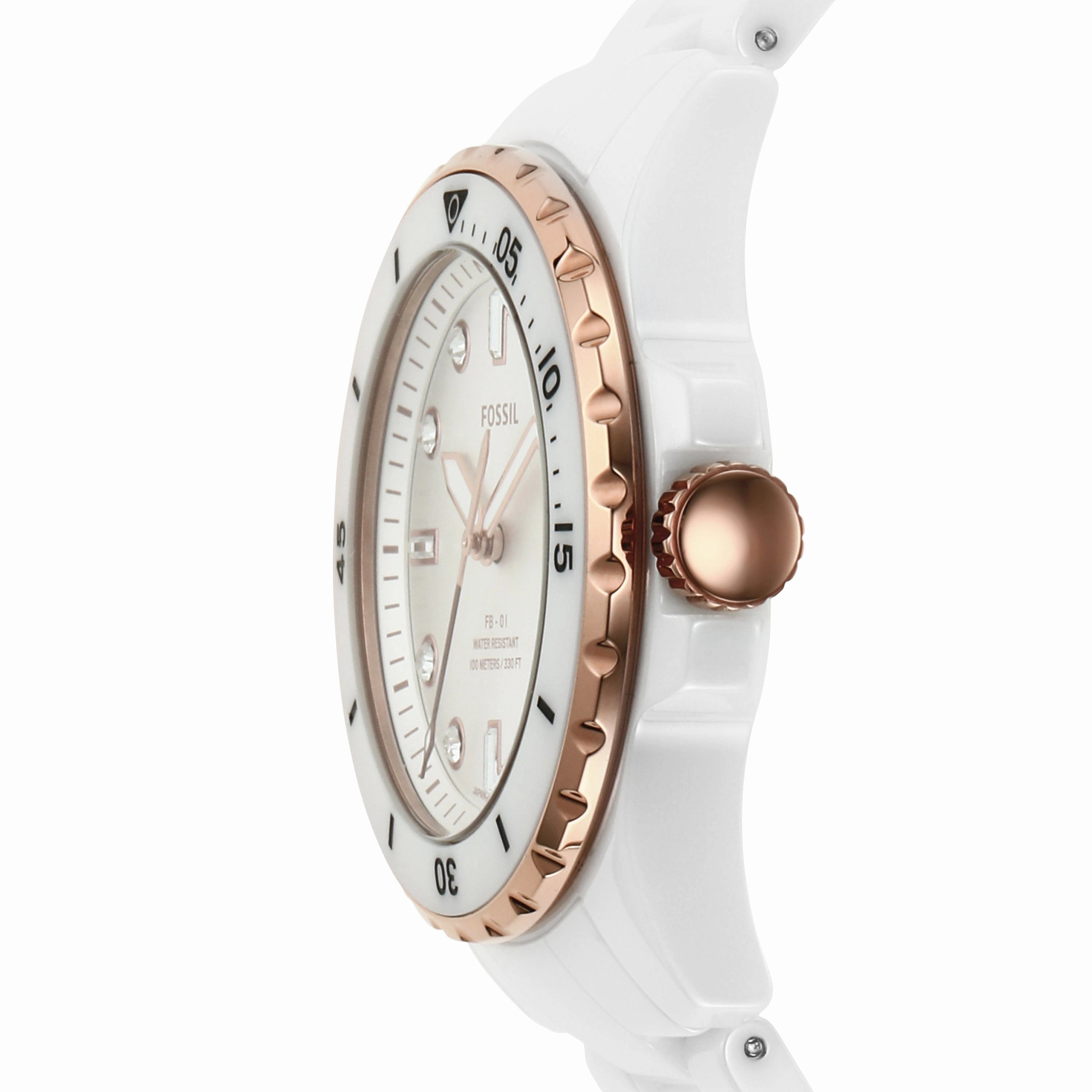 Fossil Three-Hand FB-01 White Ceramic Womens Watch CE1107