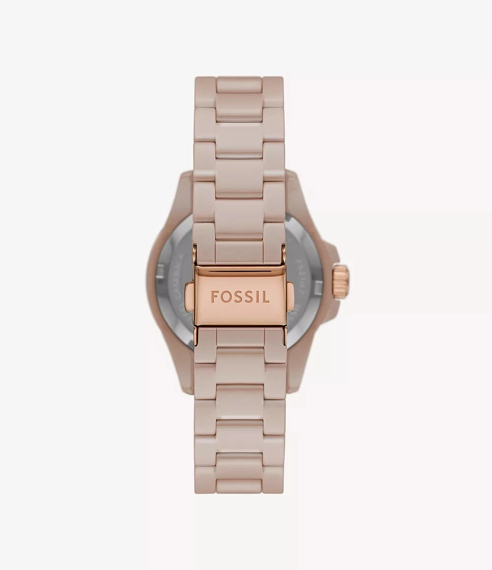 Fossil Three-Hand Salted Caramel Ceramic Womens Watch CE1111