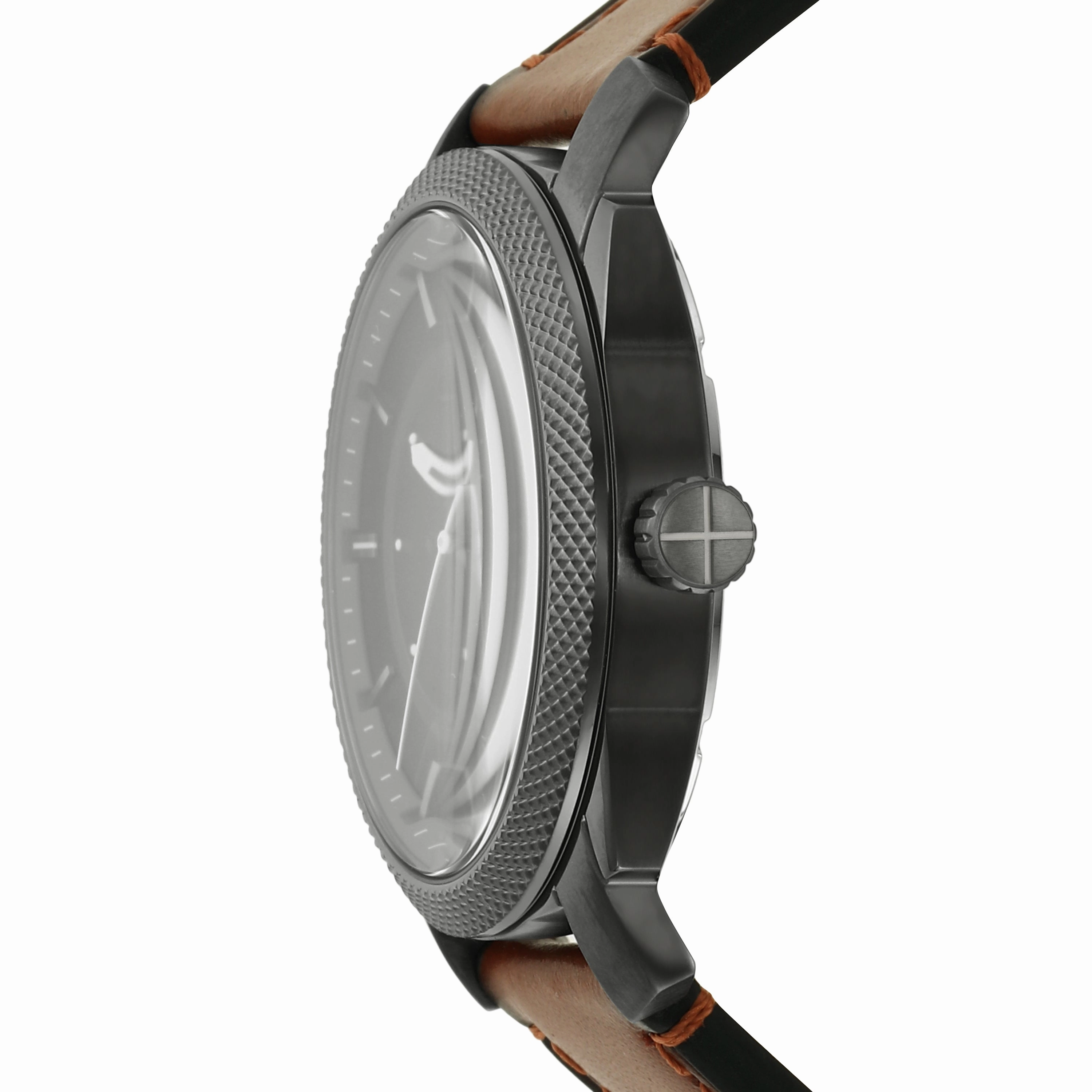 Fossil Timeless Elegance: Fossil Machine Brown Leather Date Watch FS5900