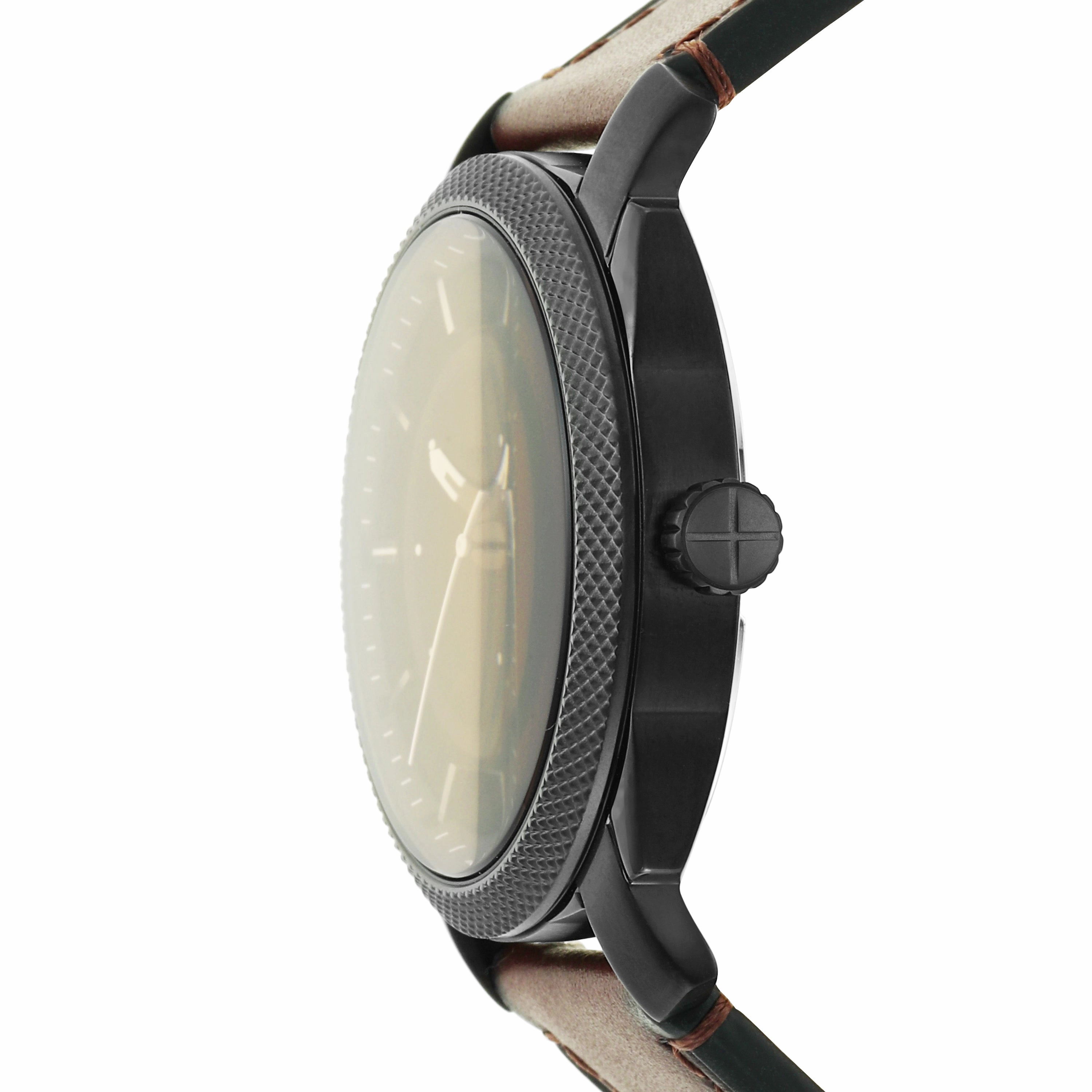 Fossil Timeless Elegance: Fossil Machine Brown Leather Date Watch FS5901