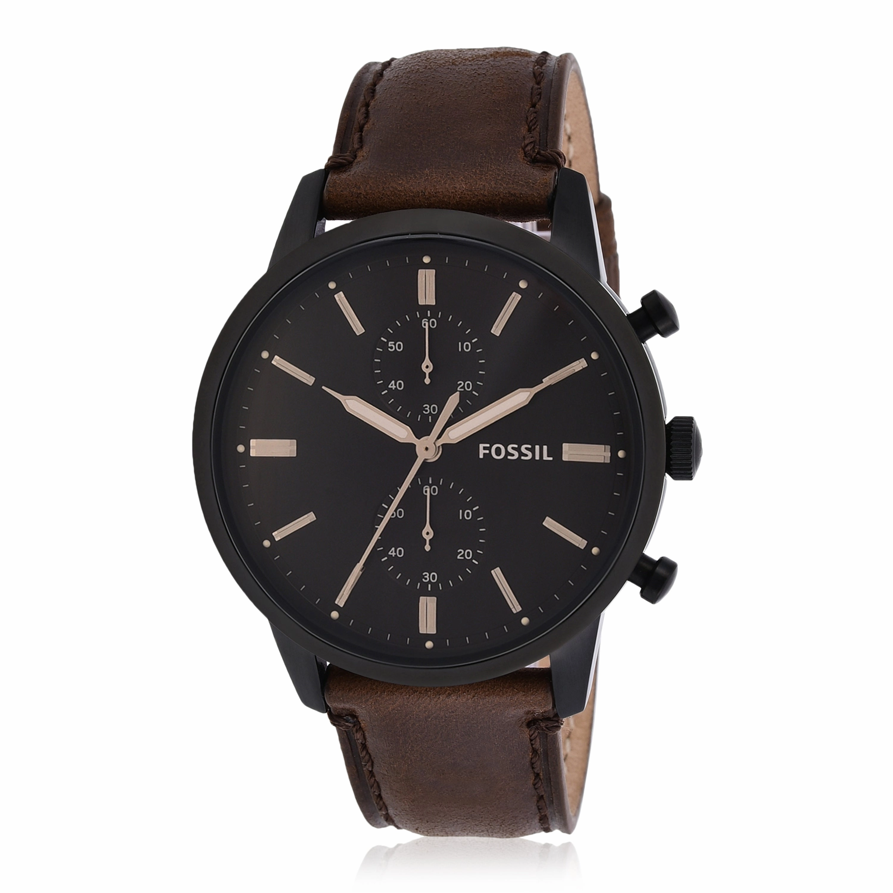 Fossil Townsman Chronograph with Brown Leather Strap Mens Watch FS5437