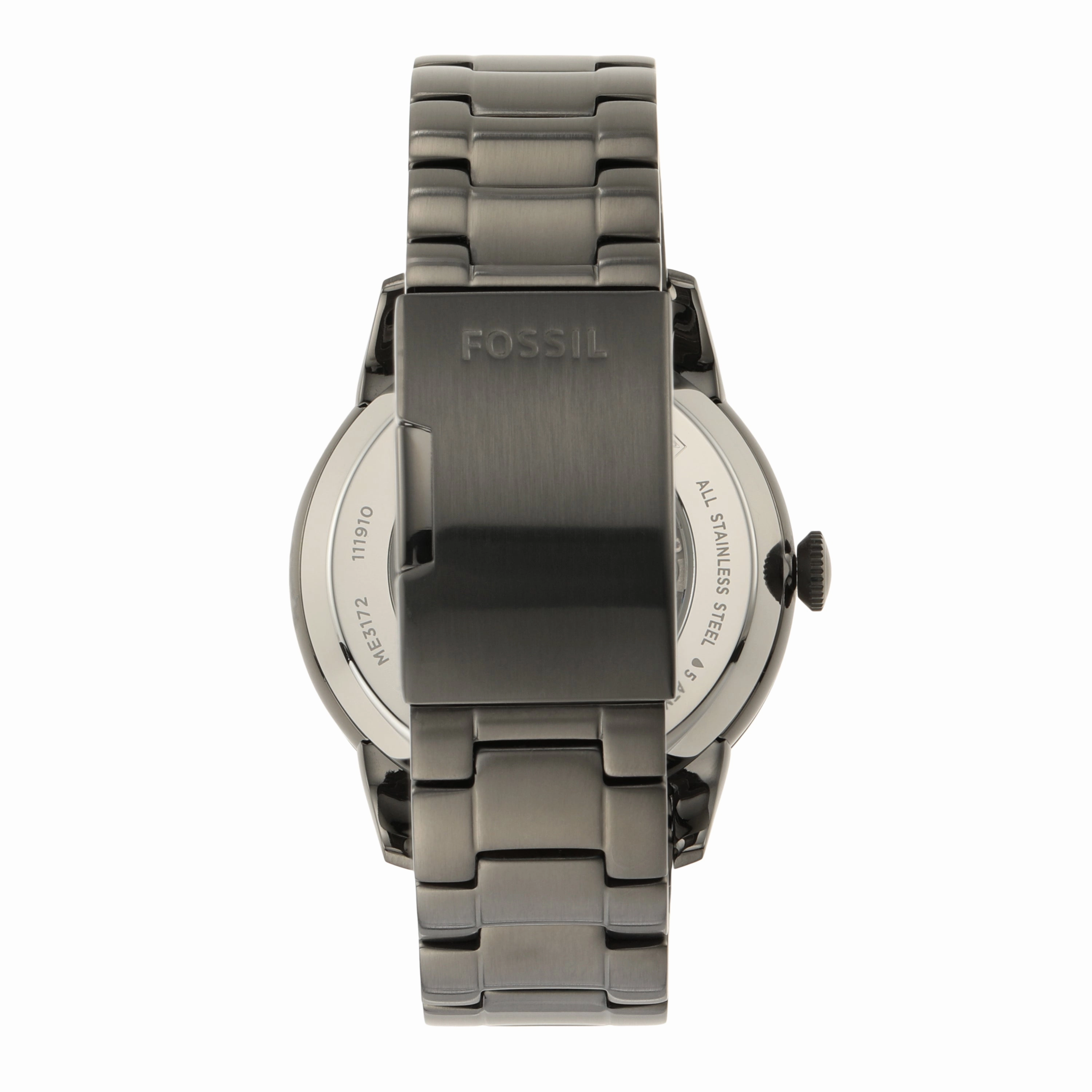 Fossil Townsman Mechanical Black Dial and Smoke Stainless Steel Band ME3172