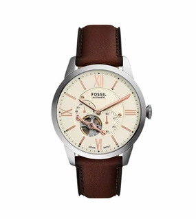 Fossil Townsman Multifunction Brown Leather Strap Watch ME3266