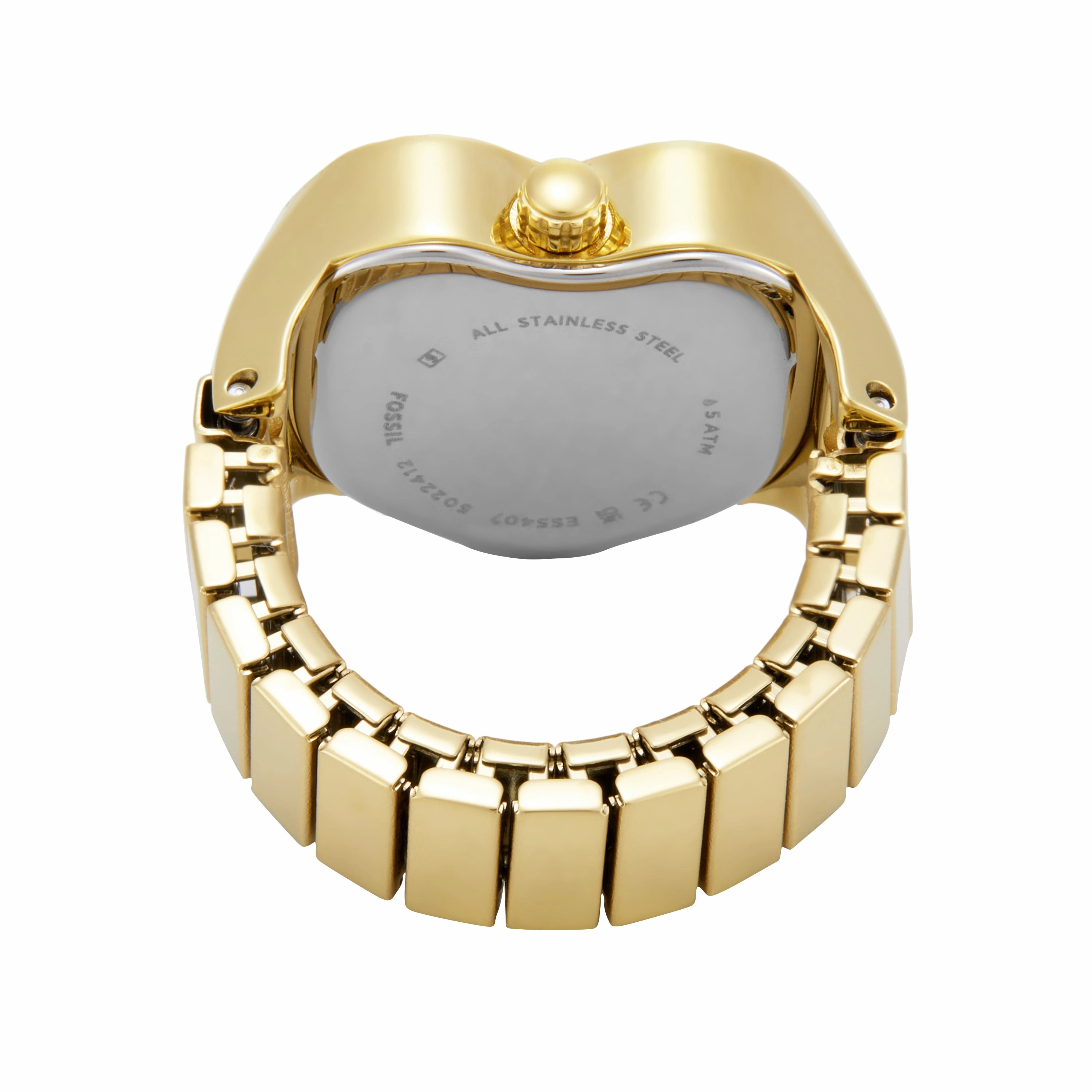 Fossil Two-Hand Gold Stainless Steel Ring Watch ES5407