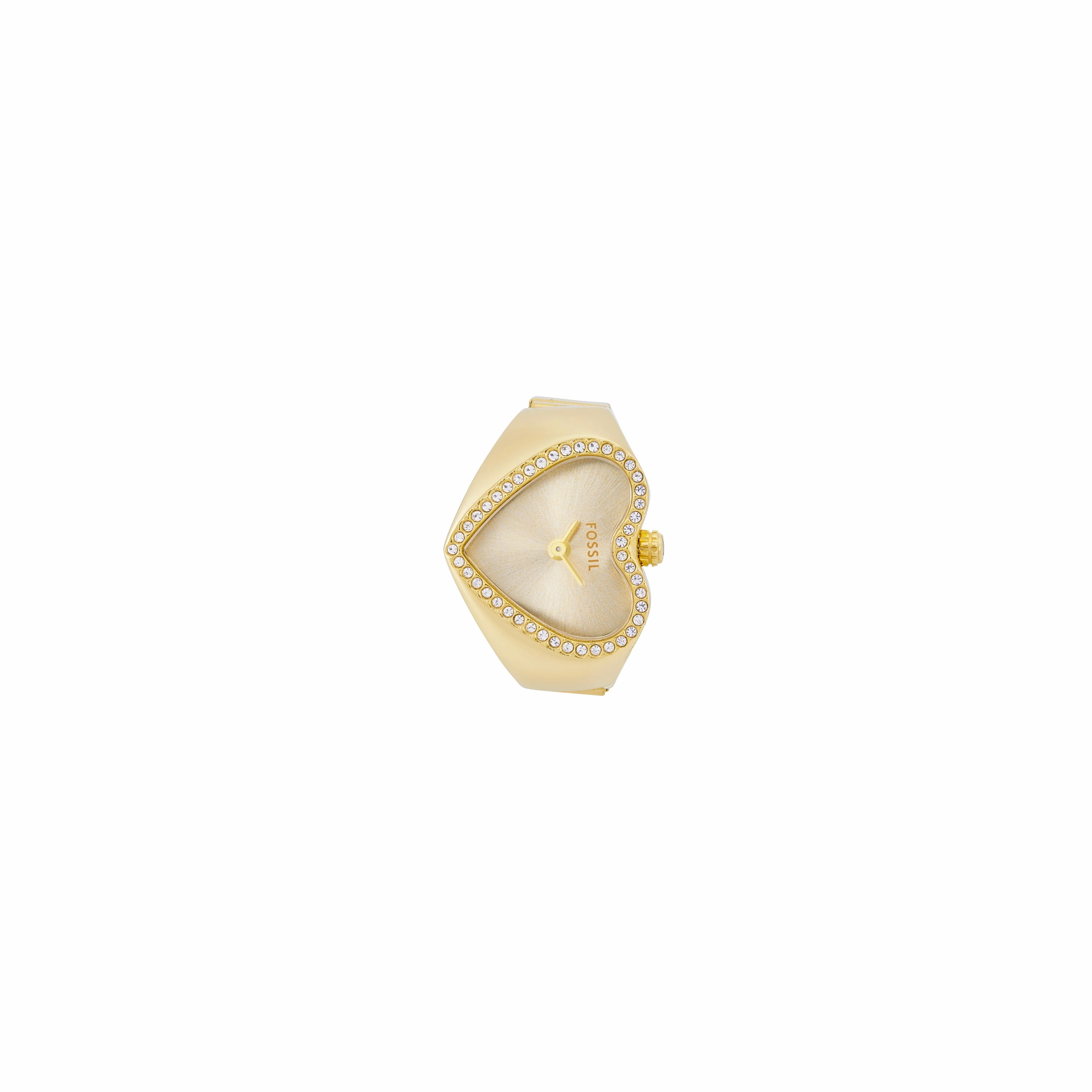 Fossil Two-Hand Gold Stainless Steel Ring Watch ES5407