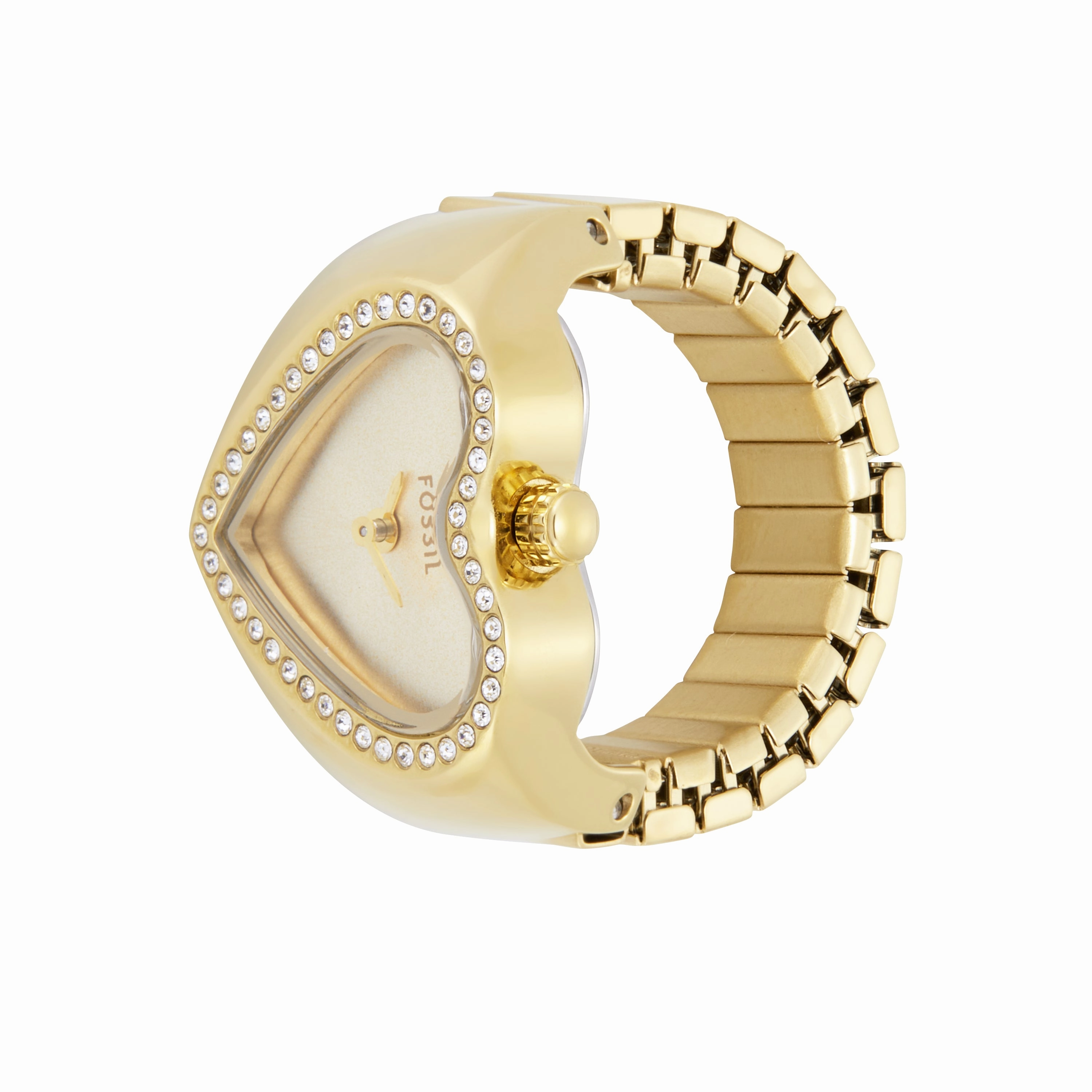 Fossil Two-Hand Gold Stainless Steel Ring Watch ES5407
