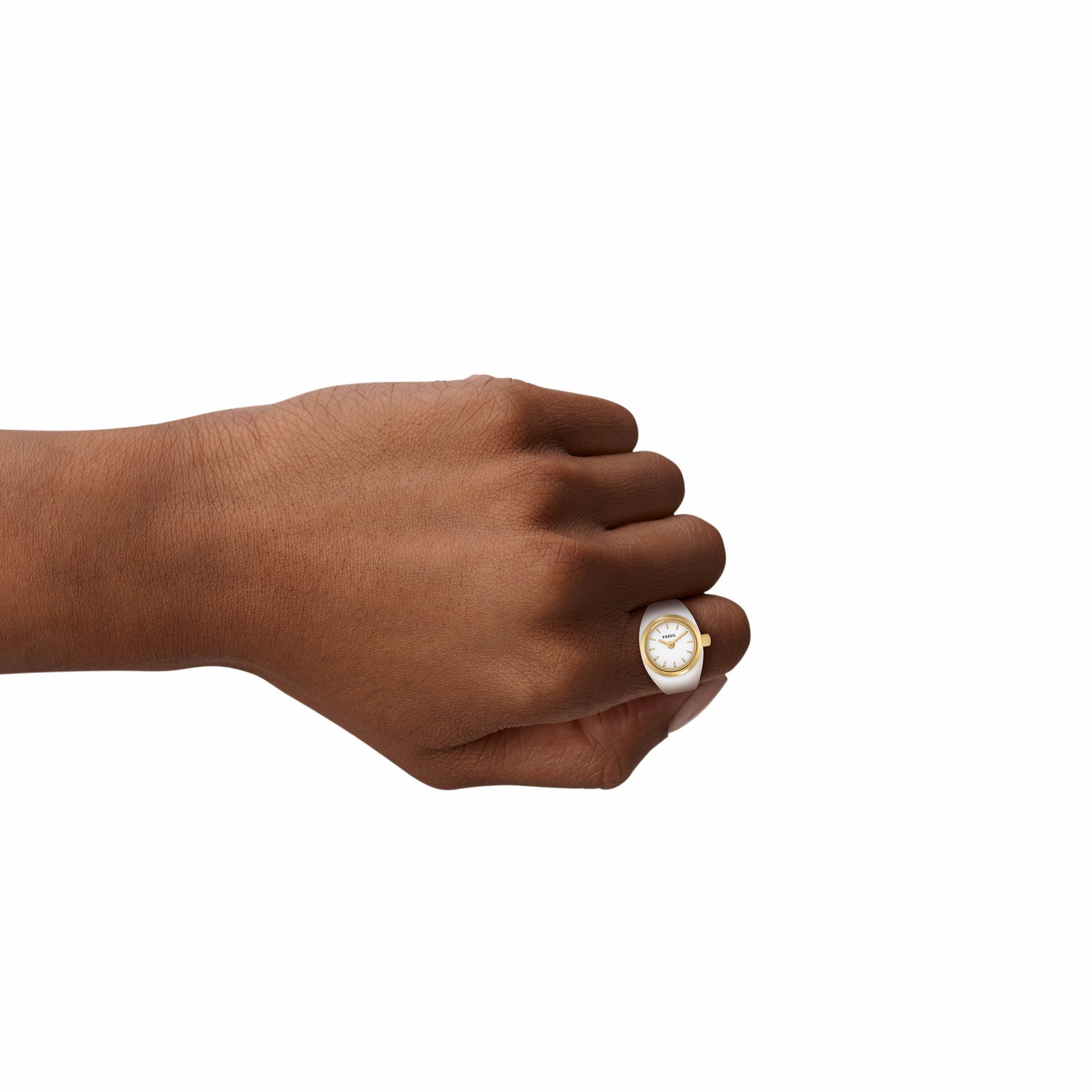 Fossil Two-Hand Gold Stainless Steel Ring Watch ES5412