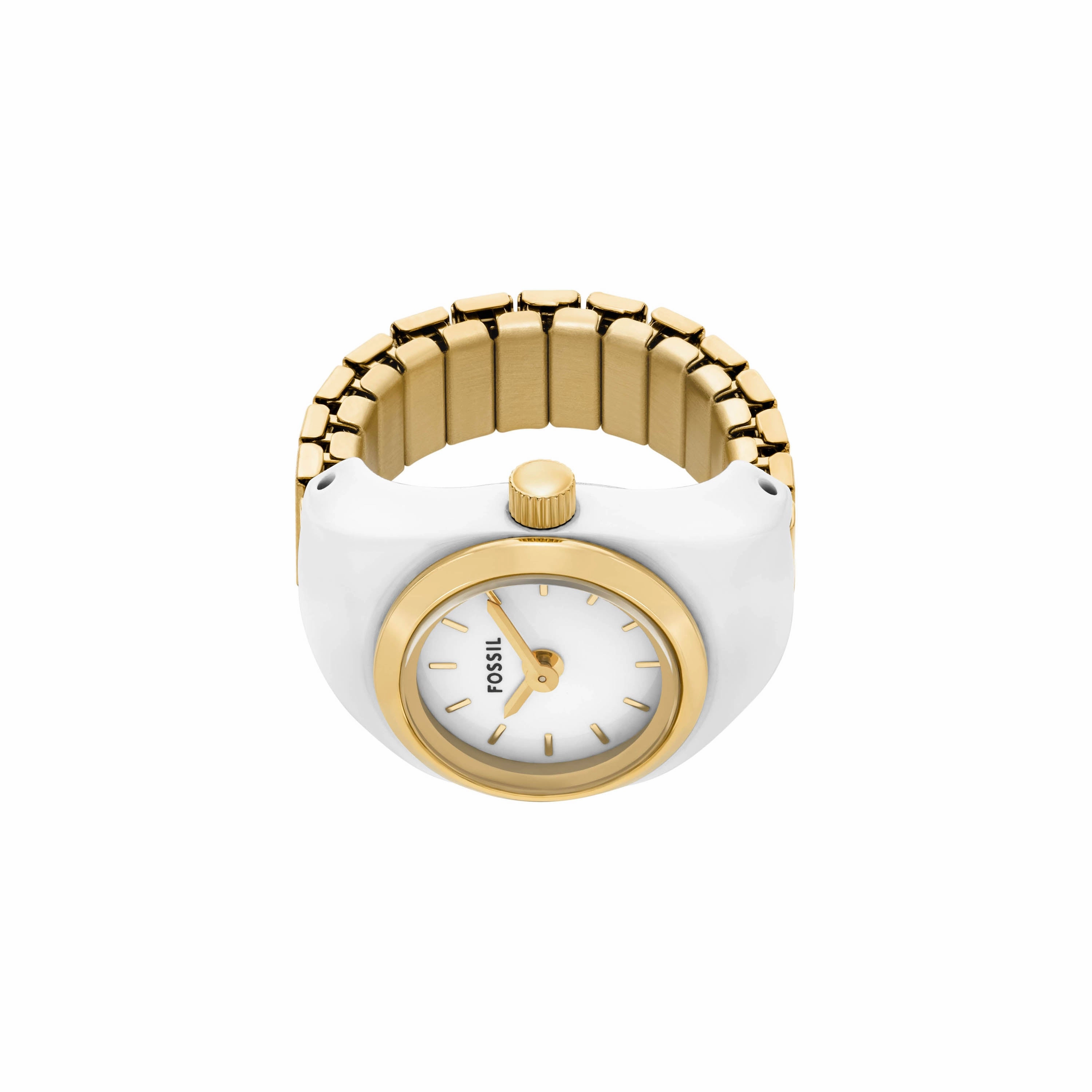 Fossil Two-Hand Gold Stainless Steel Ring Watch ES5412