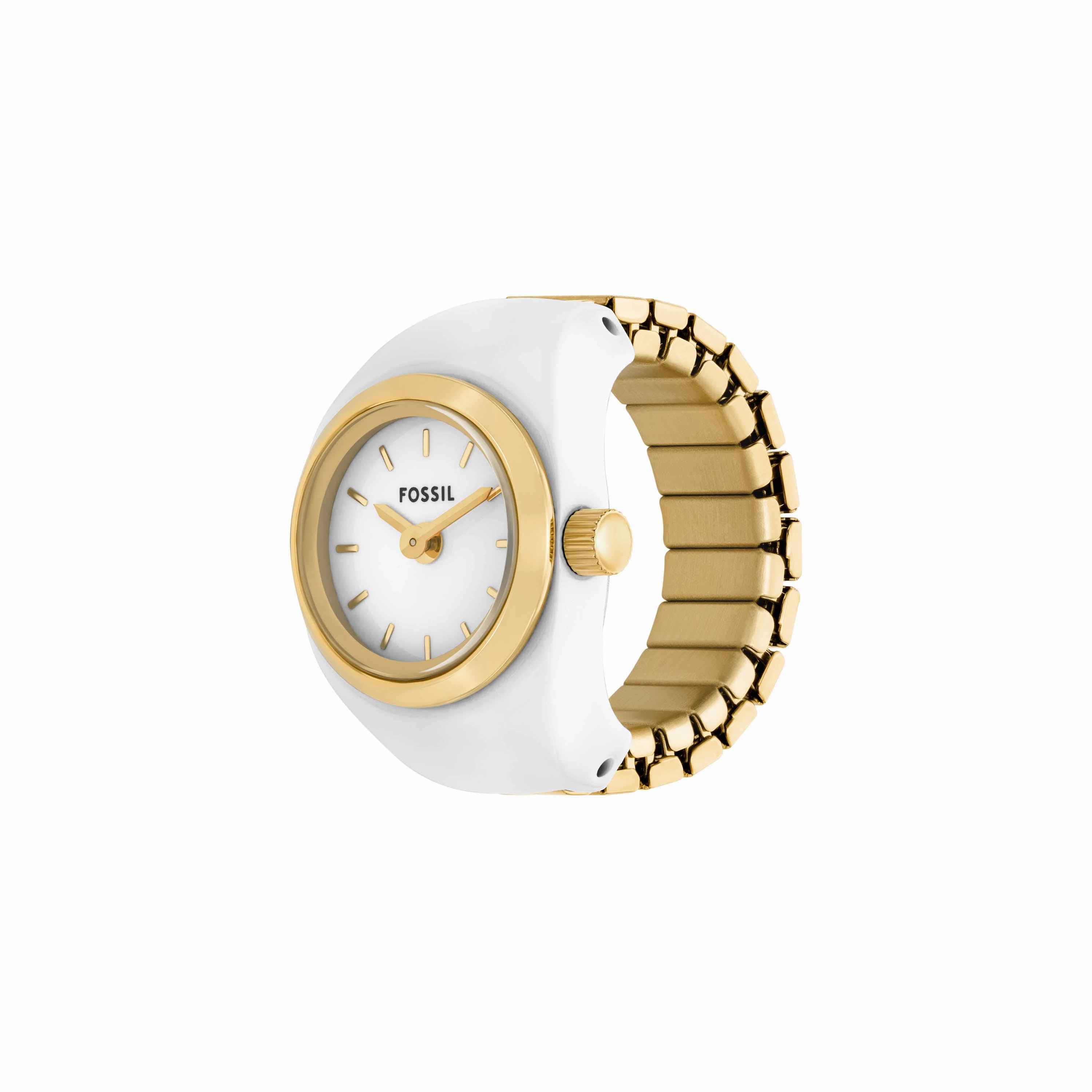 Fossil Two-Hand Gold Stainless Steel Ring Watch ES5412