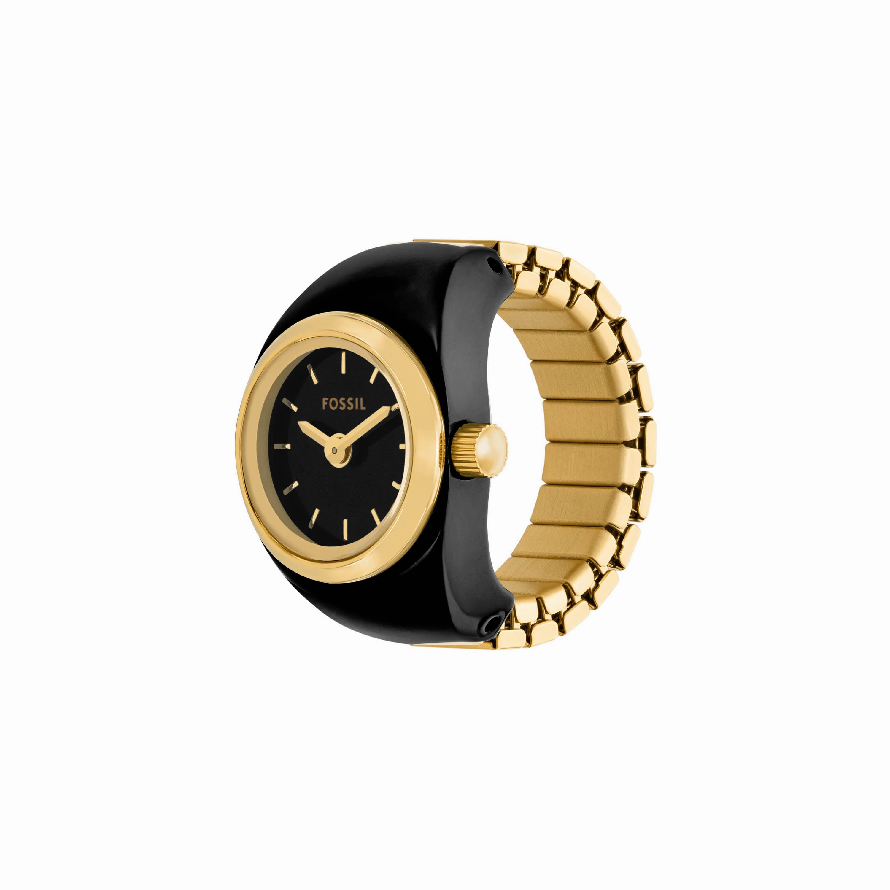 Fossil Two-Hand Gold Stainless Steel Ring Watch ES5413