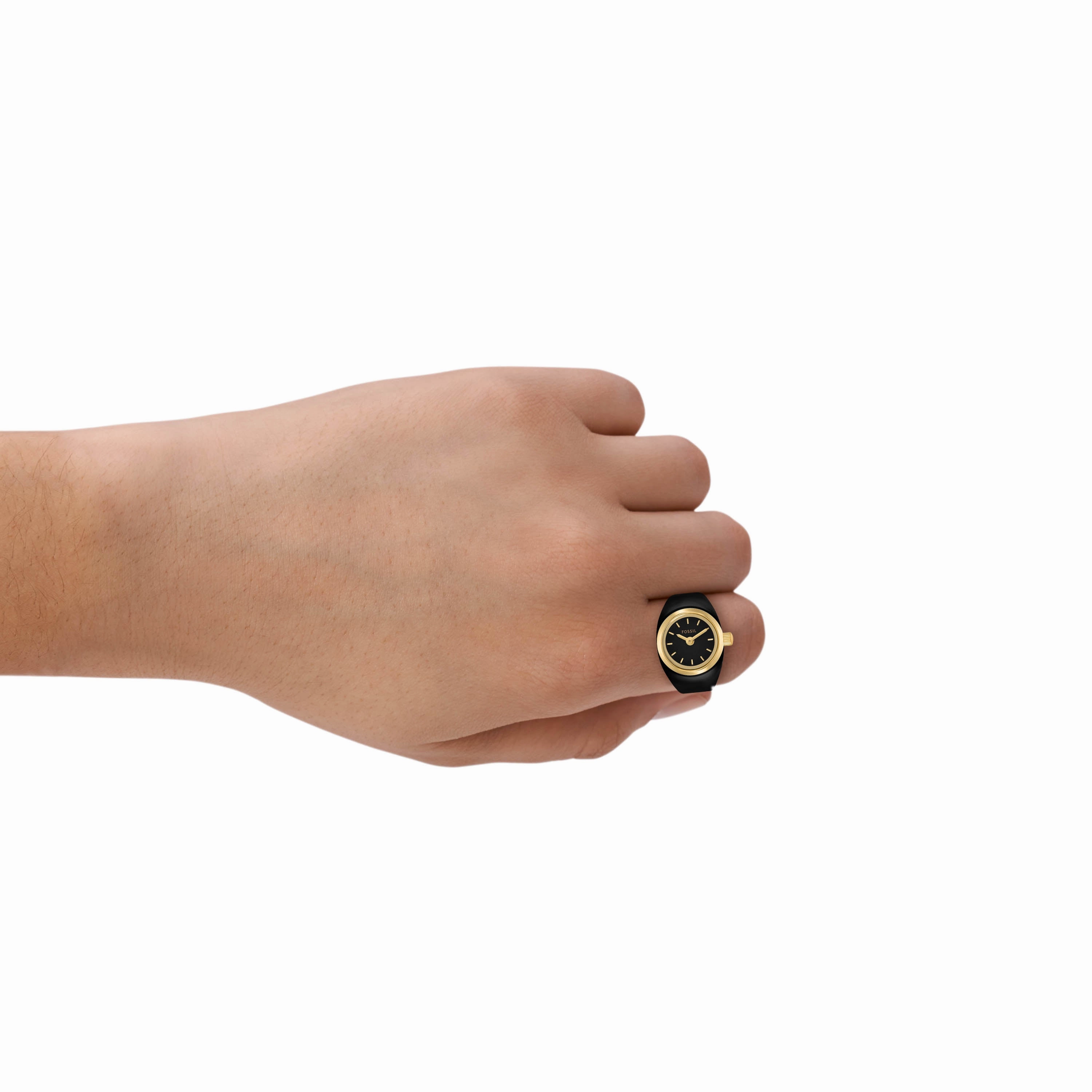 Fossil Two-Hand Gold Stainless Steel Ring Watch ES5413