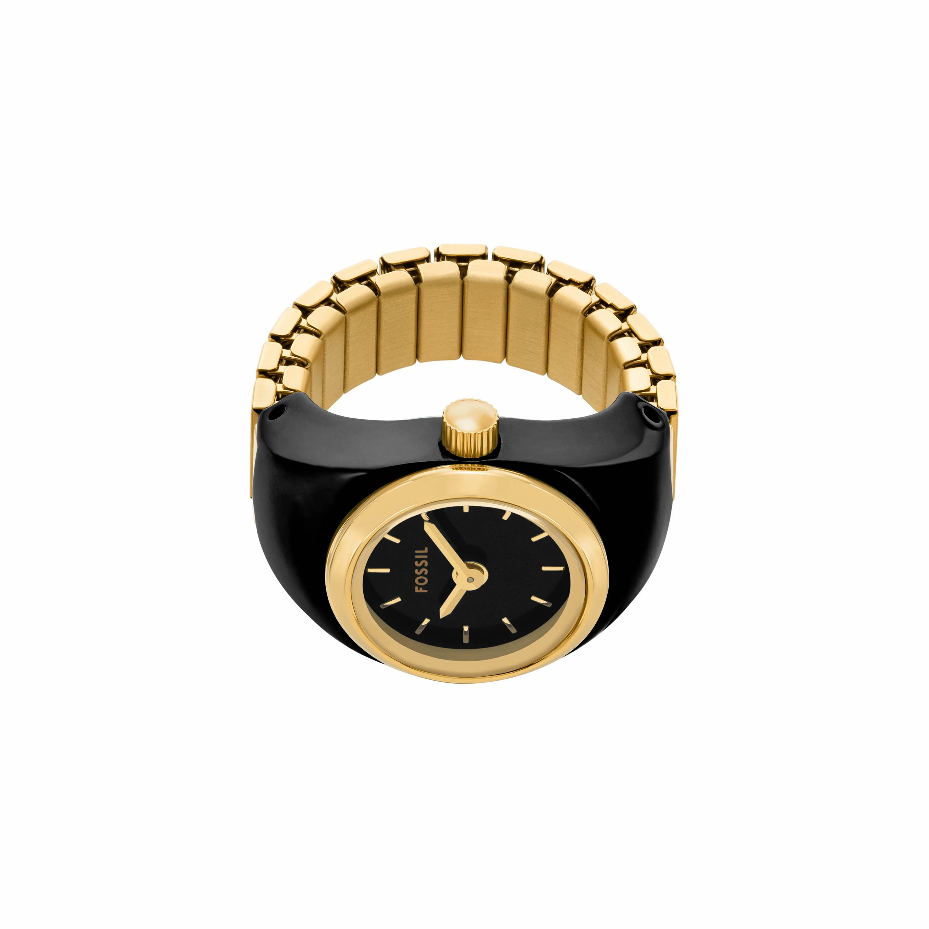 Fossil Two-Hand Gold Stainless Steel Ring Watch ES5413