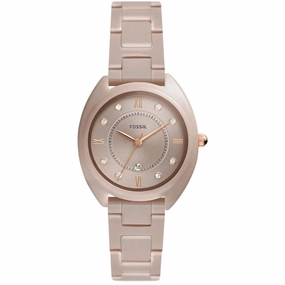 Fossil Women's Watch - Gabby Quartz Date Display Brown Ceramic Bracelet | CE1110