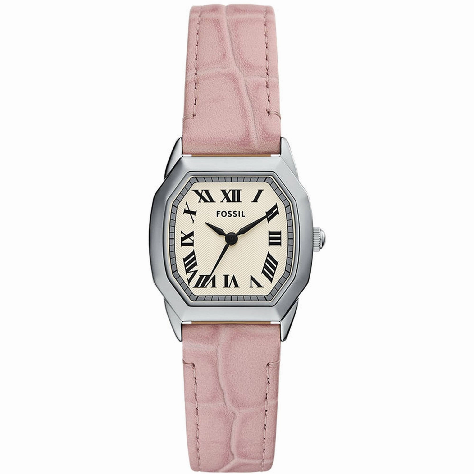 Fossil Women's Watch - Harlow Quartz SS Case Beige Dial Pink Leather Strap | ES5406