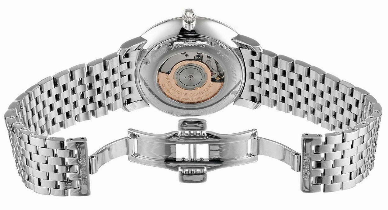 Frederique Constant Slimline Automatic Stainless Steel Mens Watch Silver Dial Calendar FC-306S4S6B