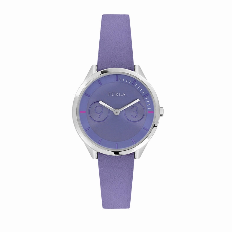Furla Women's Metropolis Lillac  Dial Calfskin Leather Watch