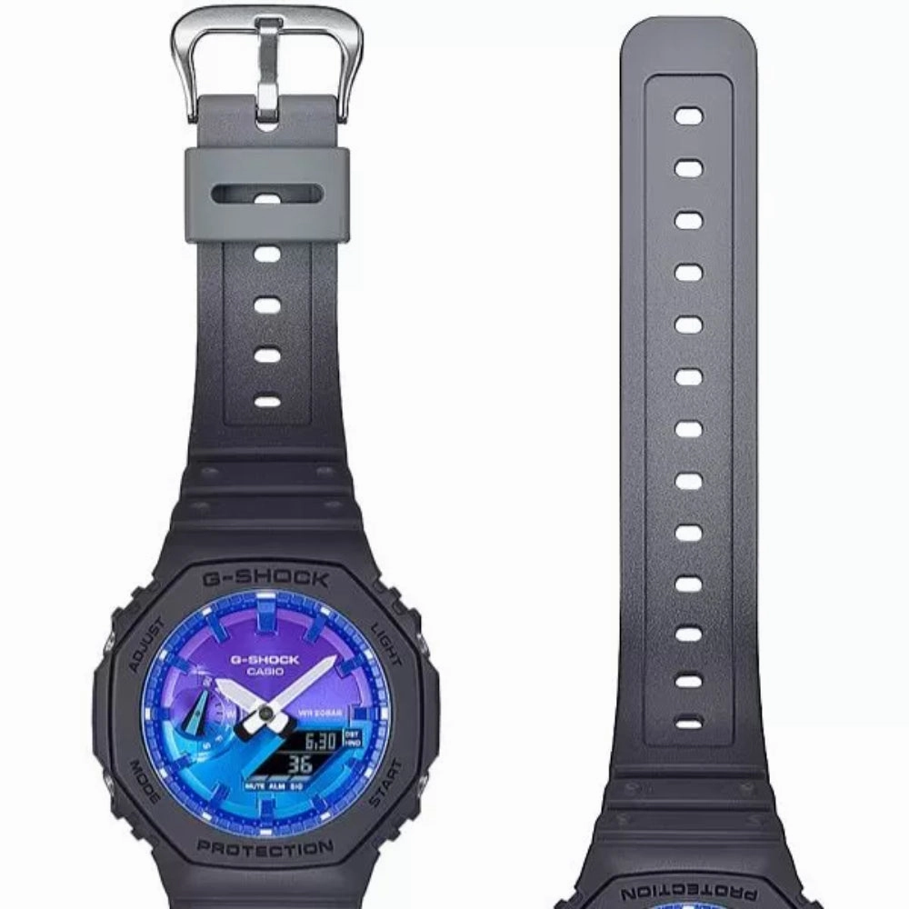 G-Shock Analog-Digital 2100 Series Resin Watch with Vivid Blue Dial
